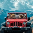 thumbnail image 3 of Yuyamidu Funny Sloth Windshield Sunshade Sun Shade Heat Shield Car Sun Visor Mat for Jeep Wrangler JL JLU 2018-2024 Rubicon Sahara 2 Door & 4 Door & Gladiator JT, 3 of 7