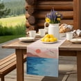 thumbnail image 6 of Table Runner Boho Abstract Minimalist Table Decoration for Kitchen Dinning Sunset Mountain Mid Century Table Decoration for Indoor Outdoor Party Wedding Decor 13x72inch, 6 of 7