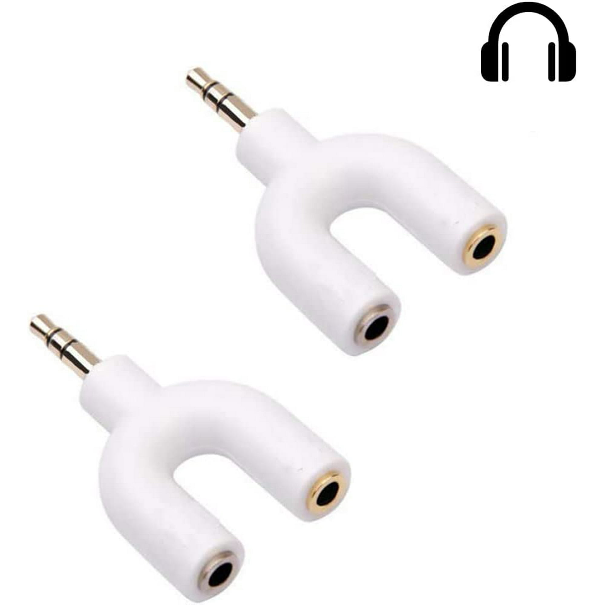 Pack Audio Stereo Splitter Kit, U Shape Pin Male Plug to
