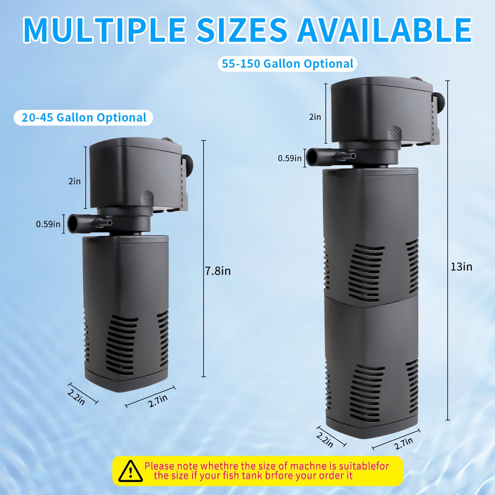 TARARIUM Internal Aquarium Filter for 55-150 Gallon Tanks photo 5