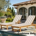 thumbnail image 4 of IVV Outdoor Chaise Lounge Cushions Set of 2, 74.4"L x 22.05"W x 2.76"H Patio Chair Replacement Cushions with Removable and Washable Cover, Beige and White Stripe, 4 of 6