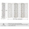 thumbnail image 2 of 5.6Ft Room Divider Folding Wood Classical Carved Partition Screen for Home Office Garden - 6 Panels (White), 2 of 18