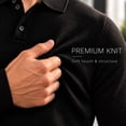 thumbnail image 3 of Smawell Men's Long Sleeve Polo Shirt, Black Knit Polo Sweater, Soft Knit with Classic Collar, Button Placket & Ribbed Cuffs for Work Office Casual Wear, 3 of 7