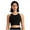 Black, variant on Wancir High Neck Sports Bra for Women Longline Medium Impact Workout Crop Tank Tops Wirefree Padded Yoga Bra Gym
