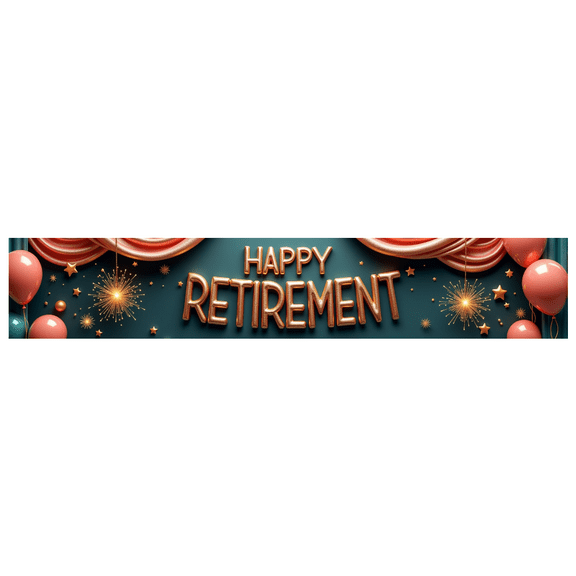 Glittering Design Retirement Party Banner Gold Color Celebration Banner Decorative Fabric for Retirement Party Indoor Decoration Photo Prop