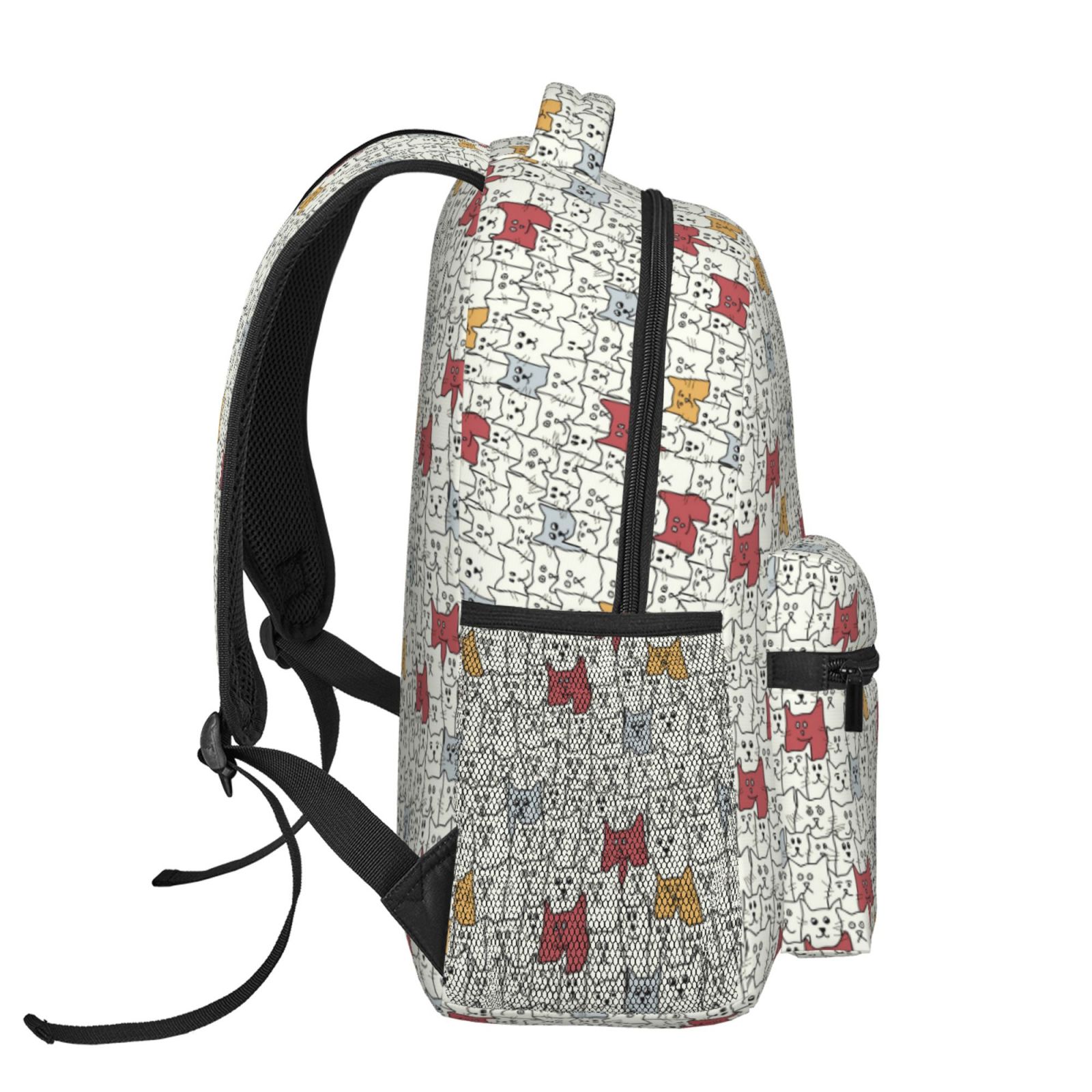 Xecao Funny Cat White Backpack, a stylish and functional choice for both men and women, is the perfect basic bookbag for college, work, or travel