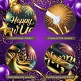 thumbnail image 4 of Fireworks Design Happy New Year Banner Golden Lettering New Year Display Colorful Sparkling Festive Backdrop for New Year Party Holiday Celebration Indoor Decoration, 4 of 9