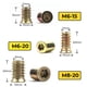 thumbnail image 5 of Insertos de tornillos de metal para madera, conectores de sujeción de muebles con ancho de zócalo hexagonal, tuercas para proyectos de carpintería, cabeza hexagonal interna con diseño de brida (50, 5 of 5