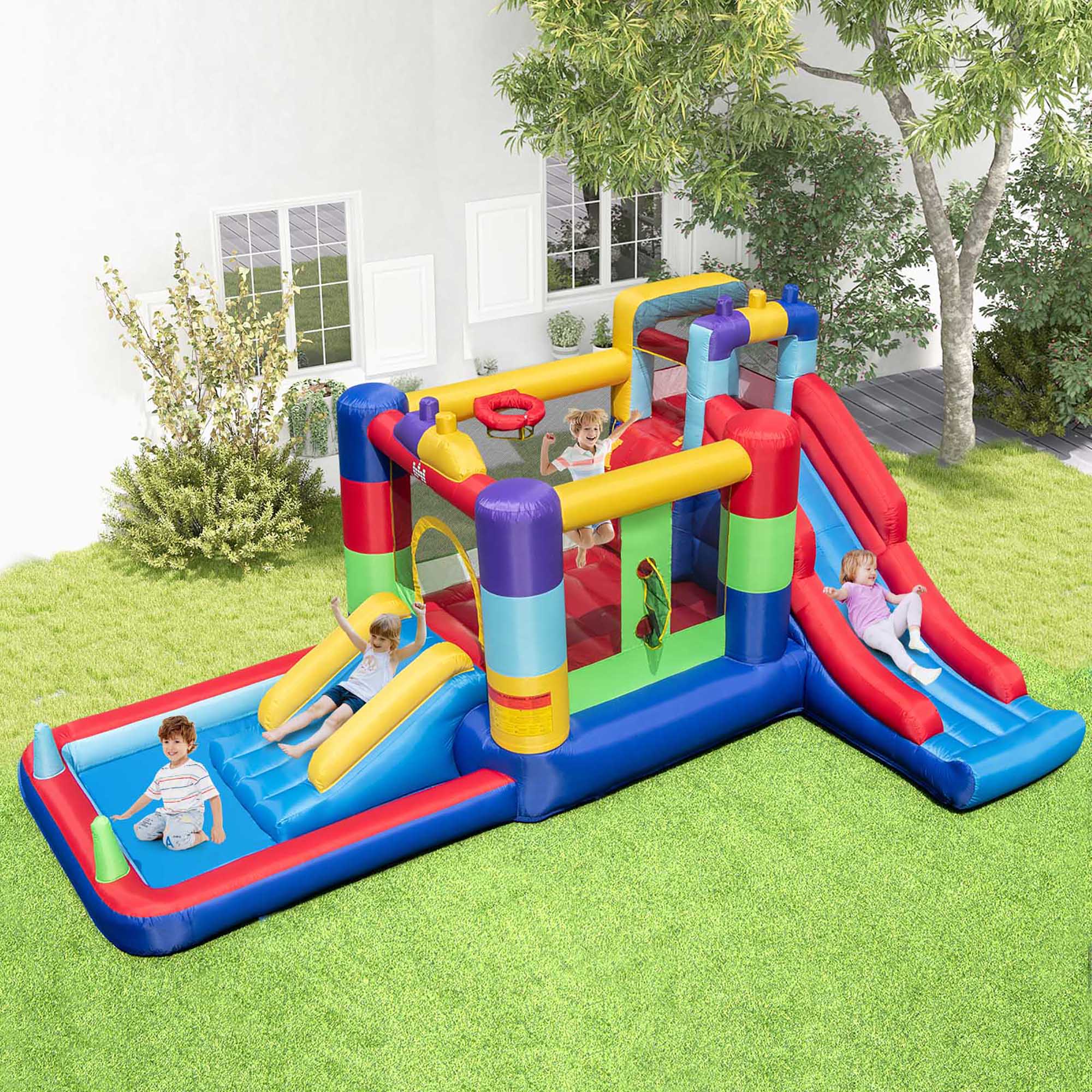 Costway Mutifunctional Kids Infalatable Bounce Castle with 50 Ocean Balls & 735W Blower - image 2 of 10
