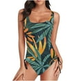 thumbnail image 2 of Rciityk Women's Ones Piece Swimsuits Tummys Control Floral Print Monokini Swimwear Drawstring Ones Piece Swimsuit - Spring/Summer Savings Clearance, 2 of 6
