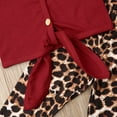 thumbnail image 4 of Baby Pants Set Toddler Girls Christmas Longsleeve Ruffle Top Leopard Legging Pants Outfits Fall Clothes Set, 4 of 7