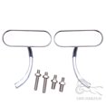 thumbnail image 3 of For Harley Touring Electra Glide Dyna Fatboy Softail Sportster Motorcycle Rearview Mirror Black Square Oval Side Mirror Mirrors (Color : Chrome), 3 of 5
