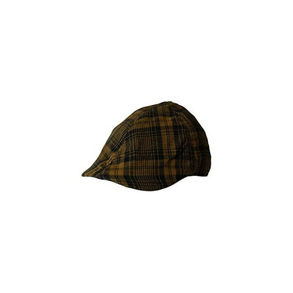 Cotton Unisex Plaid Gatsby Driver Ivy Cap by DCI, S, Yellow