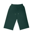 thumbnail image 4 of CheerKidz Womens Solid Color Capris with Pockets Loose Fit Casual Capri Pants Dressy Lightweight Ladies Baggy Cargo Pants for Hiking(Green,XXL), 4 of 7