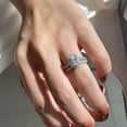thumbnail image 2 of SOLITAIRE JEWELS 2.Ct Pear Moissanite Halo Solitaire Accent Teardrop Engagement Bridal Ring Set 925 Silver Sterling, 2 of 6