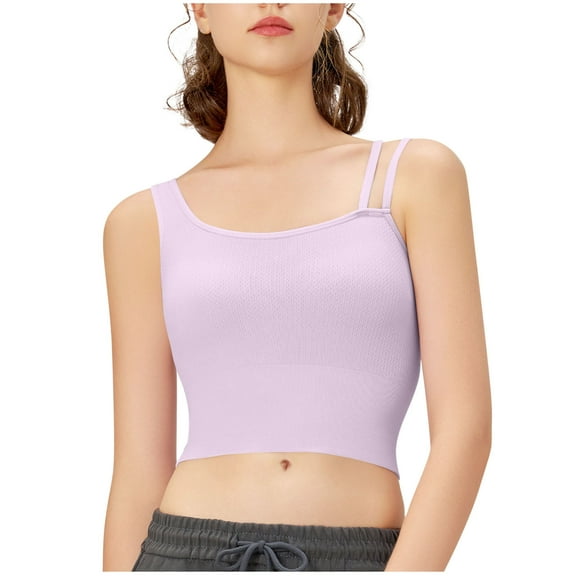 Byworldtasic Sports Crop Tank Top for Women Wide Straps and Double Spaghetti Strap for Yoga Tank Shirt