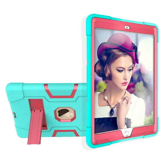 FIEWESEY For New iPad 10.2 inch 9th/8th/7th Generation Case, Hybrid Heavy Duty Rugged Shockproof Protective With Kickstand for Apple iPad 10.2 inch 7th/8th/9th Gen 2019/2020/2021 Released(Green/Pink)