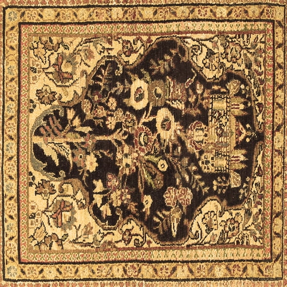 Ahgly Company Indoor Square Persian Brown Traditional Area Rugs, 7' Square