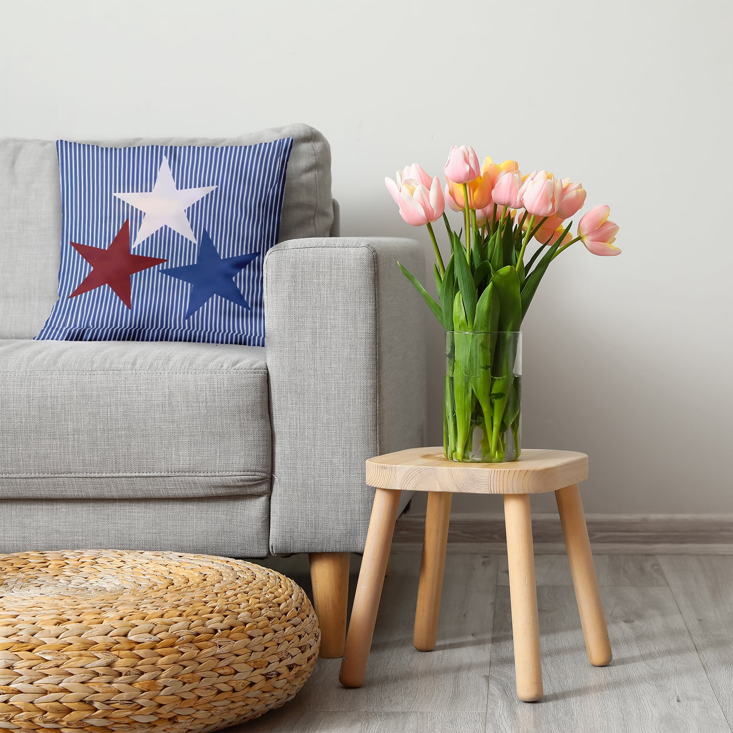 Simply Daisy 26" x 26" USA Colors Decorative Throw Pillow, Nautical Navy (1 count)