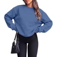 thumbnail image 5 of Lumtrix Womens Oversized Sweatshirt Casual Long Sleeve Crewneck Drop Shoulder Pullover Retro Work Holiday 2026 Fall Winter Tops Blue S, 5 of 6