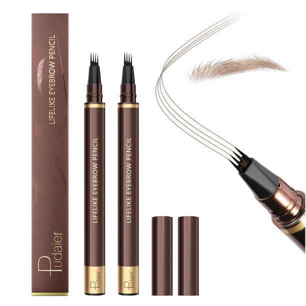 Lápiz para cejas Espoce, pack de 2, resistente al agua, microblading, tono claro