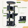 thumbnail image 6 of Globlazer 68" XL Corner Cat Tree Tower Condo for Large Cats - 6 Sisal Scratching Posts, 2 Condos, Hammock & Hanging Basket,  Dark Gray, 6 of 8