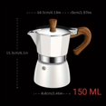 thumbnail image 1 of YOPTOP 1pc 3-Cup Moka Pot Italian Coffee Maker  Stovetop Espresso Percolator for Gas or Electric Ceramic Stovetop  Camping Manual Cuban Coffee Maker for Cappuccino or Latte  5oz/150ml, 1 of 7