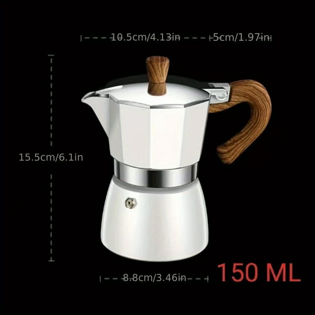 YOPTOP 1pc 3-Cup Moka Pot Italian Coffee Maker Stovetop Espresso Percolator for Gas or Electric Ceramic Stovetop Camping Manual Cuban Coffee Maker for Cappuccino or Latte 5oz/150ml