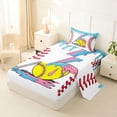 thumbnail image 2 of Erosebridal Colorful Ice Cream Drip Twin Sheet Sets, Kids Baseball Sport Bedding, 1 Flat Sheet, 1 Fitted Sheet and 1 Pillowcase, 2 of 5