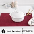 thumbnail image 3 of decorUhome Placemats Set of 6 - Cotton Linen Blend Washable Heat Resistant Dining Table Mats, Red, 13" x 19", 3 of 8