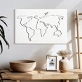 thumbnail image 3 of Elephant Stock One Line World Map Wall Art - Horizontal Canvas Wall Art - Living Room Wall Decor - Map Canvas - White And Black Decor - 24" x 16", 3 of 8