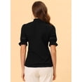 thumbnail image 4 of INSPIRE CHIC Women's Stand Collar Button Down Ruffle Neck Blouse Top, 4 of 5