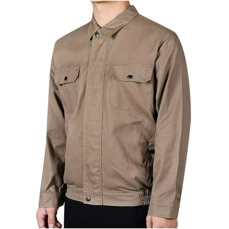 

cllios Men Air-conditioning Clothing Fan Cooling Charging Tops Outdoor Heatstroke Prevention Camo Uniform Jacket Blouses