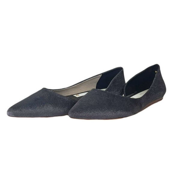 MATT BERNSON Women's Slate Crushed Velvet Mott Flats, Grey, 5