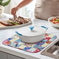thumbnail image 2 of Patchwork Pioneer Flower Dish Drying Mat for Kitchen 1 Pack, Ultra Absorbent Microfiber Dishes Drainer Mats,16"x18", 2 of 6