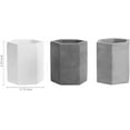thumbnail image 2 of MyGift Set of 3 Hexagon Multi-colored Concrete Pen Holders, Stationery Storage, 2 of 7