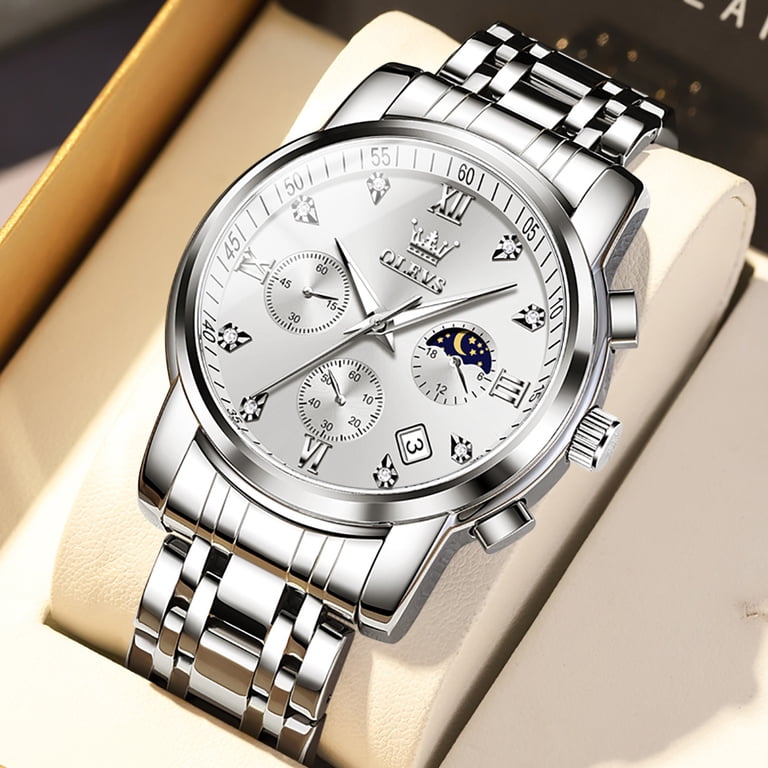 OLEVS Watches for Men Luxury Dress Casual Analog Quartz Gold 