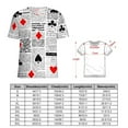 thumbnail image 2 of Poker Card Print Womens Tops Women's Fashion Casual Short Sleeve Flower Print Round Neck Pullover Top Blouse, 2 of 6