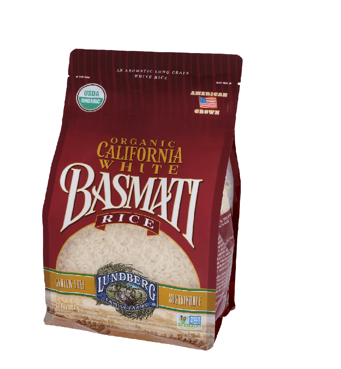 6 Pack : Lundberg Organic California White Basmati Rice, 32 Ounce : Dried Basmati Rice