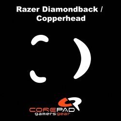 Corepad Pieds de Souris Skatez Pro de Remplacement pour Razer Logitech et Roccat (Razer Diamondback Copperhead Blanc)