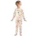 thumbnail image 3 of Dailycode Cotton Pajama Set Snug Fit Long Sleeve Top and Pants for 18M-8Y Watercolor Cat Heads, 3 of 7