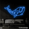 thumbnail image 3 of Craftnamesign Whale Geometric Neon Sign for Bedroom Aquarium Wall Decor, 3 of 5