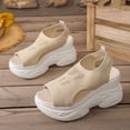 thumbnail image 5 of Platform Sandals for Women 2026 Breathable Mesh Open Toe Wedge Sneakers Comfortable Arch Support Summer Footwear Beige Size 7, 5 of 8