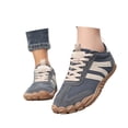 thumbnail image 3 of KANG Fashion Women's Wide-Toe Casual Sneakers, Minimalist Barefoot-Style Shoes, Platform -Sole Comfort Walking Shoes, Couples' Style Leather-Upper Athletic Shoes Grey 44, 3 of 9