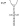 thumbnail image 5 of Cross Pendant, 925 Silver, 3mm D-Color VVS Moissanite Necklace, Outshines Diamond Pendant, 5 of 10