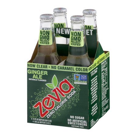 ZEVIA ZERO CALORIE SODA – GINGER ALE, 12 OUNCE GLASS BOTTLE, 4 COUNT