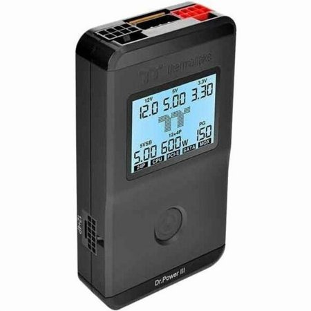 Thermaltake Dr. Power III ATX Power Supply Tester/Support up to ATX12V v3.1 with PCIe 12+4pin Connector/Voltage Output for +12V, 5V, 3.3V, and +5Vsb, AC-069-OO1NAN-A1