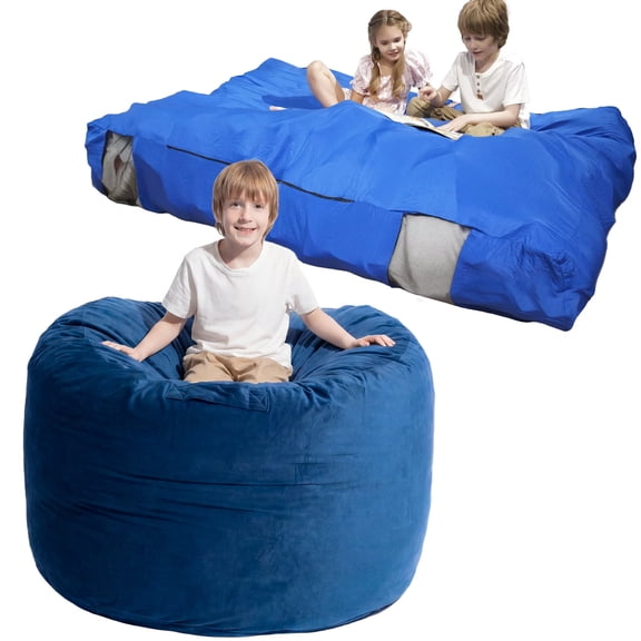 Bean Bag Chair and Sensory Crash Pad, Convertible Beanbag Folds from Lazy Chair to Floor Sensory Crash Pad