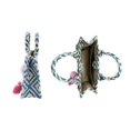 thumbnail image 3 of Empire Cove Women's Mini Tote Handbag with Tassel and Charm, Diamond Blue, 3 of 5