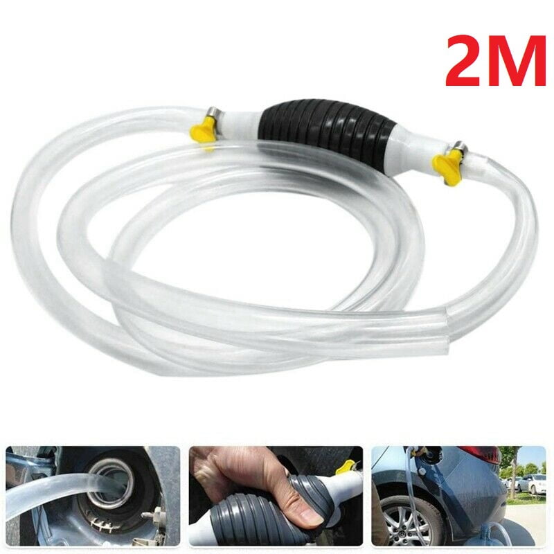 Gas Siphon Hose Manual Hand Syphon Pump for Fuel Petrol Diesel Oil with 2 Durable Rubber Hose OKOOLCAMP Siphon Pump for Gasoline 